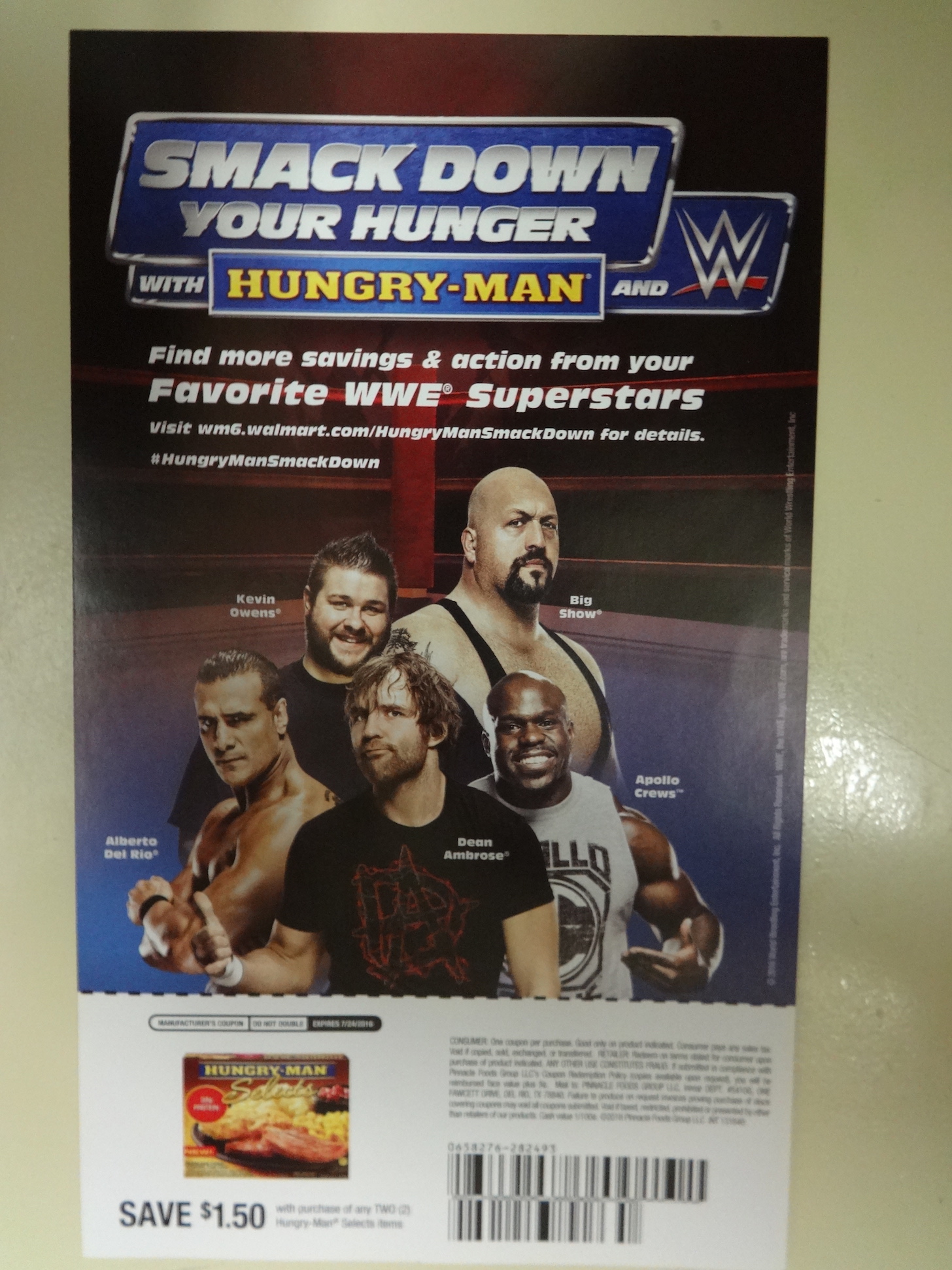 WWE Smackdown Hungry Man Dinner coupon