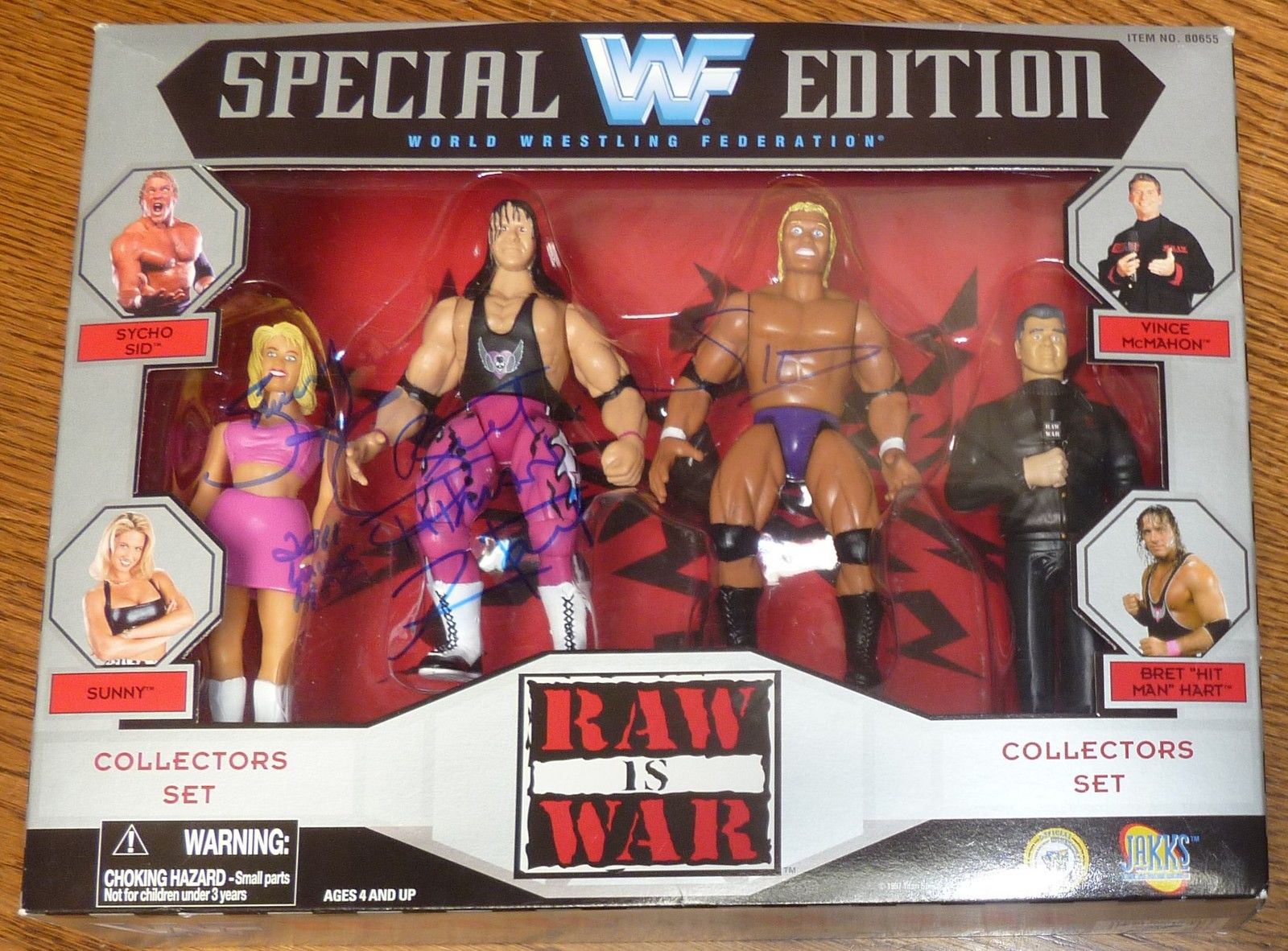 WWF figure collection Sunny Bret Hart Psycho Sid Vince McMahon 1
