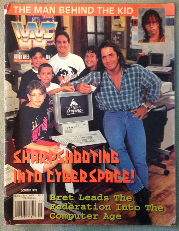 WWF Magazine Bret Hart Cyberspace cover October 1995 high resolution version