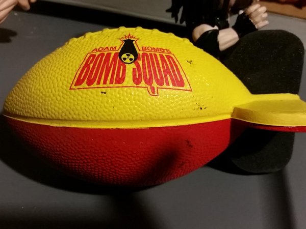 Adam Bomb Nerf football close up